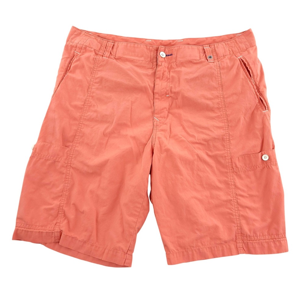 Tommy Bahama Cargo Shorts Mens 38 Orange Pima Cotton Relax Fit 10" Inseam